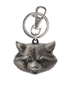 ROCKET RACCON HEAD PEWTER KEY RING