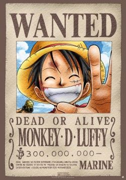 POSTER ONE PIECE WANTED LUFFY