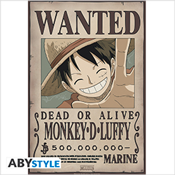 ONE PIECE WANTED LUFFY NEW 52X38