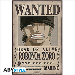 ONE PIECE WANTED ZORO NEW 52X38