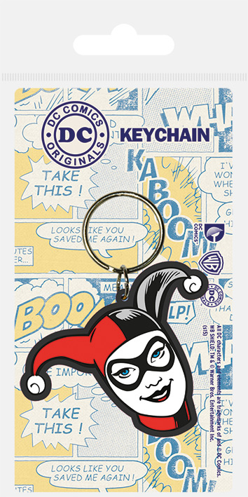 HARLEY QUINN HEAD RUBBER KEYCHAIN