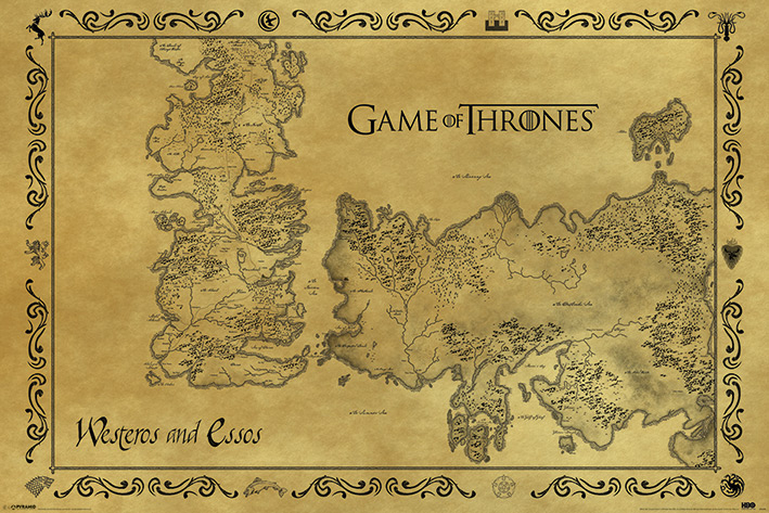 GAME OF THRONES ANTIQUE MAP POSTER