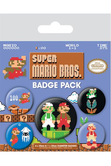SUPER MARIO BROS RETRO BADGE PACKS