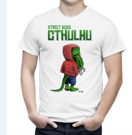 CTHULHU STREET BOSS WHITE SHIRT M