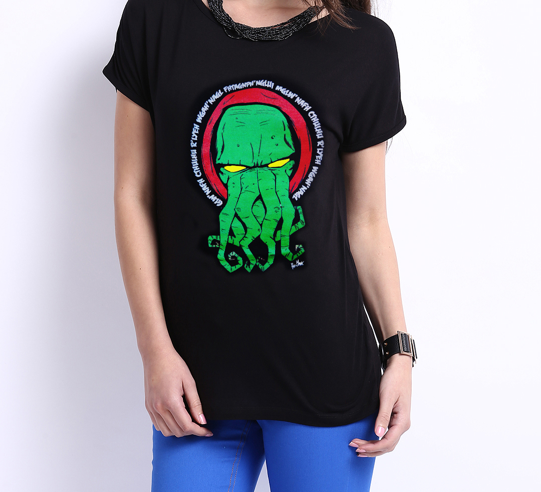 T-SHIRT CTHULHU NERO L